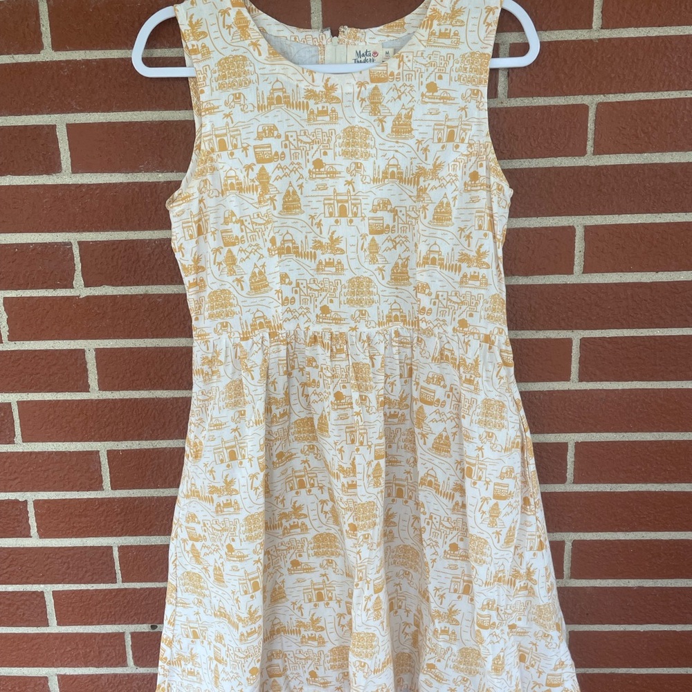 Yellow Israel Patterned Mini Dress